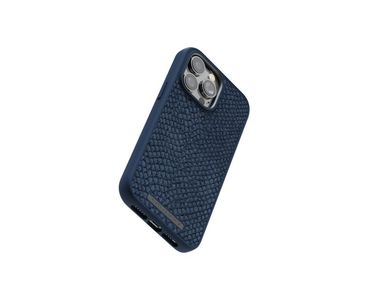 FUNDA MAGSAFE IPHONE 12/13/14 PRO MAX PIEL DE SALMON AZUL PETROLEO NJORD
