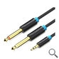 CABLE AUDIO ESTEREO JACK 3.5/M 2xJACK 6.5/M 0.5 M NEGRO VENTION