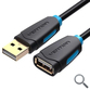 CABLE ALARGADOR USB 2.0 M/H CONECTOR DORADO 1.5 M NEGRO VENTION