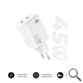 CARGADOR PARED/VIAJE 2xUSB-C GaN 45W PD BLANCO SUBBLIM