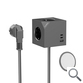 BASE DE 3 ENCHUFES 2xUSB-C PD + USB-A (CABLE AC INTEGRADO) GRIS COOLBOX